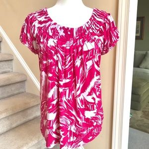 Style & Co. pink & white top - M